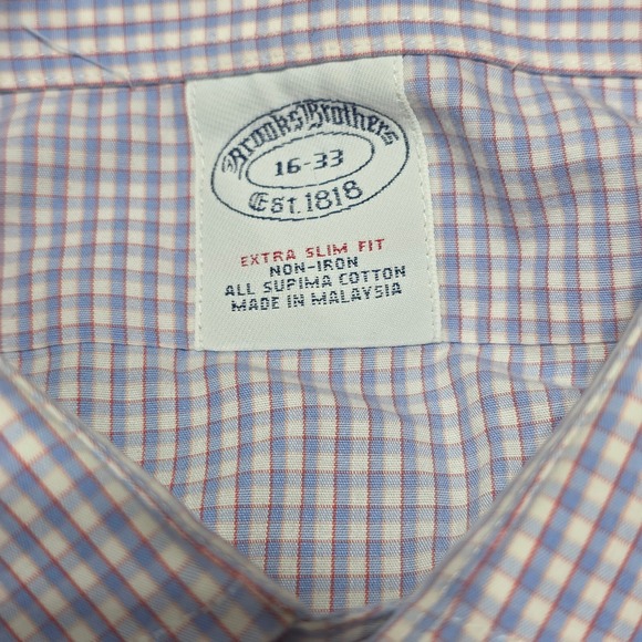 Brooks Brothers 2 Shirt Bundle Extra Slim Fit Non Iron Dress Shirt Size 16 33 - Picture 8 of 10